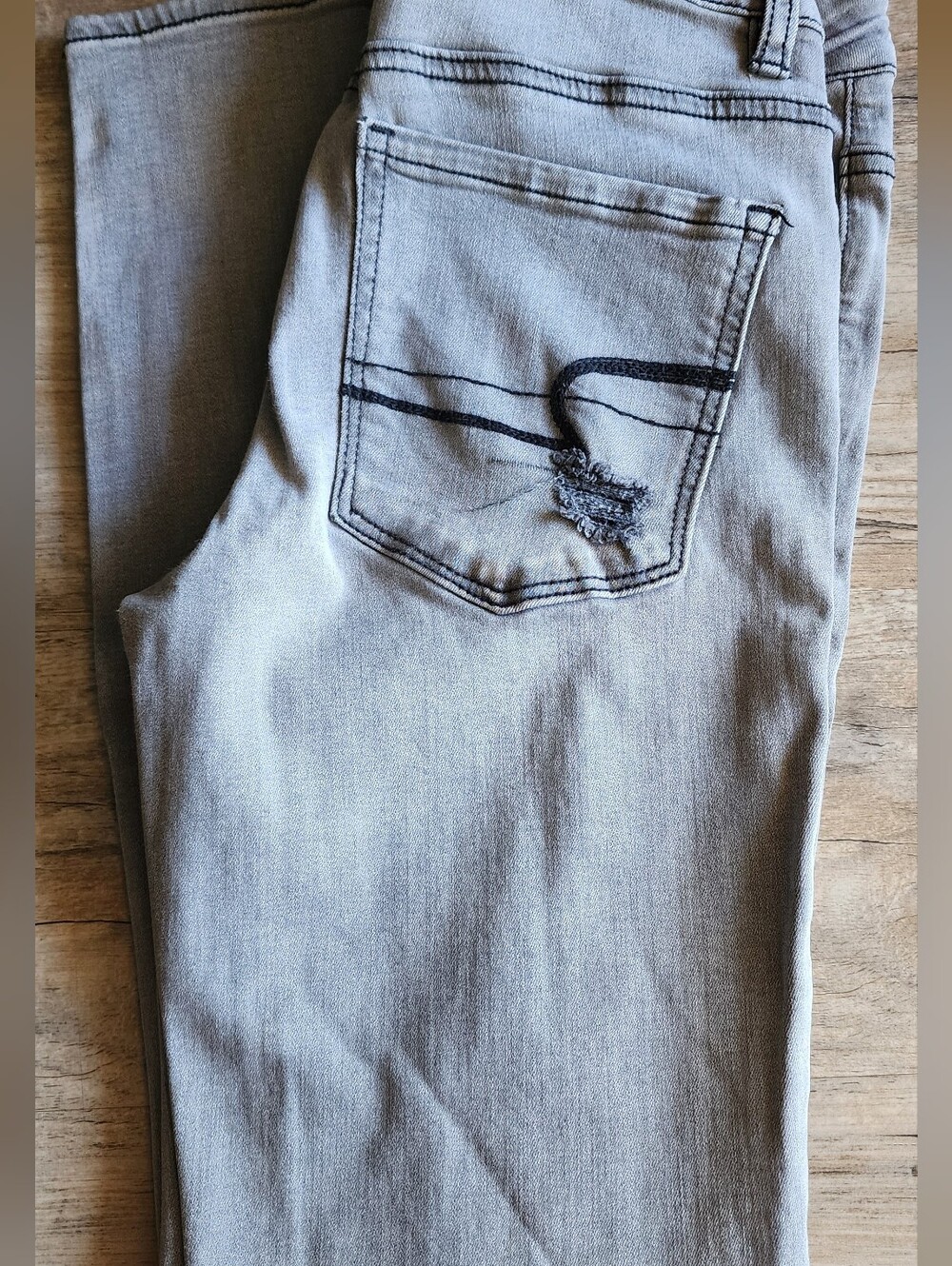 American Eagle denim jeggings gray Distressed